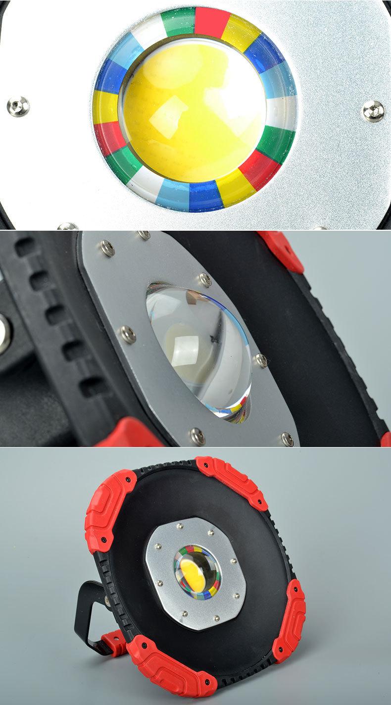Heavy Duty Επαναφορτιζόμενος LED Προβολέας 2000lm - Φωτιστικό Εδάφους Εργασίας 100W & Powerbank - Slim COB Working Light